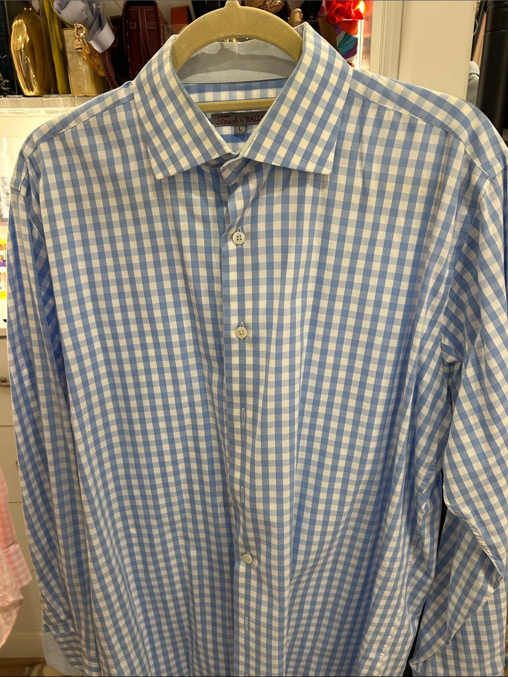 Light Blue & White Gingham Dress Shirt by Brooks Brothers